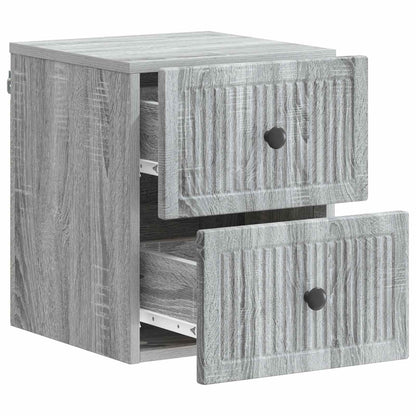 Nástěnný Noční Stolek 2 Pcs Šedá Sonoma 33 X 34,5 X 40 Cm