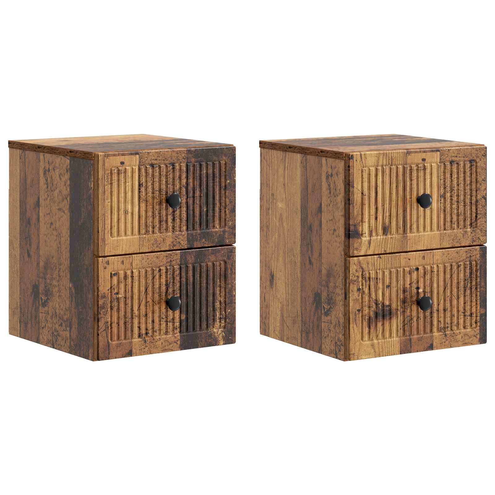 Nástěnný Noční Stolek 2 Pcs Staré Dřevo 33 X 34,5 X 40 Cm