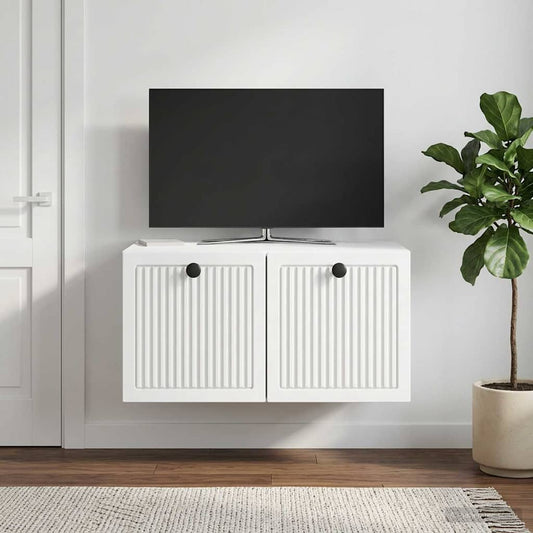 Nástěnná Tv Skříň Bílá 59,5 X 41 X 30 Cm Kompozitní Dřevo