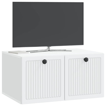 Nástěnná Tv Skříň Bílá 59,5 X 41 X 30 Cm Kompozitní Dřevo