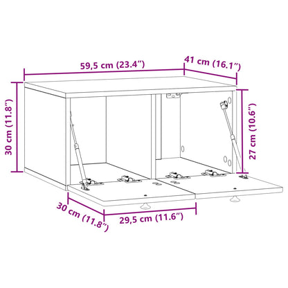 Nástěnná Tv Skříň Bílá 59,5 X 41 X 30 Cm Kompozitní Dřevo