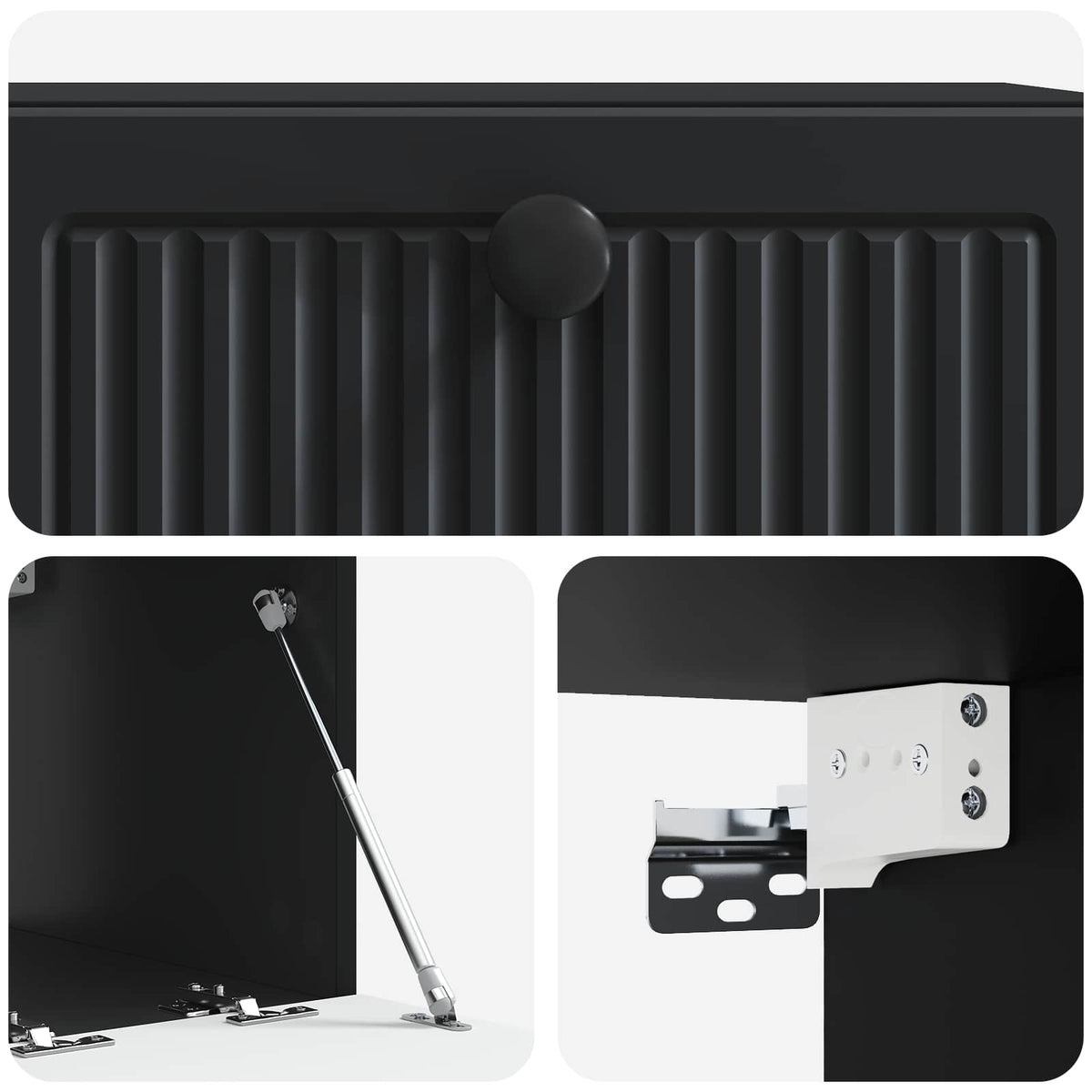 Nástěnná Tv Skříň Černá 59,5 X 41 X 30 Cm Kompozitní Dřevo