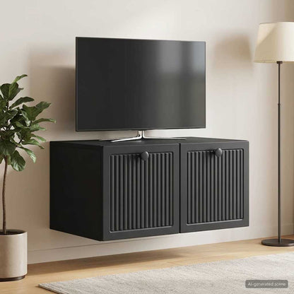 Nástěnná Tv Skříň Černá 59,5 X 41 X 30 Cm Kompozitní Dřevo