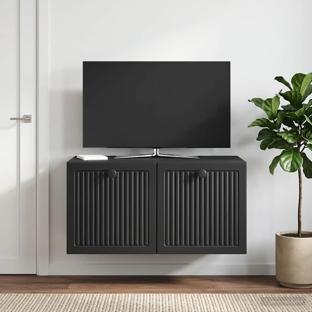 Nástěnná Tv Skříň Černá 59,5 X 41 X 30 Cm Kompozitní Dřevo