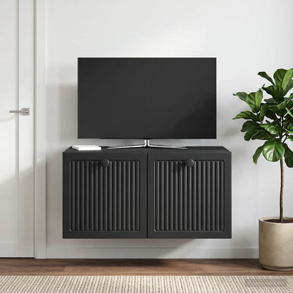 Nástěnná Tv Skříň Černá 59,5 X 41 X 30 Cm Kompozitní Dřevo