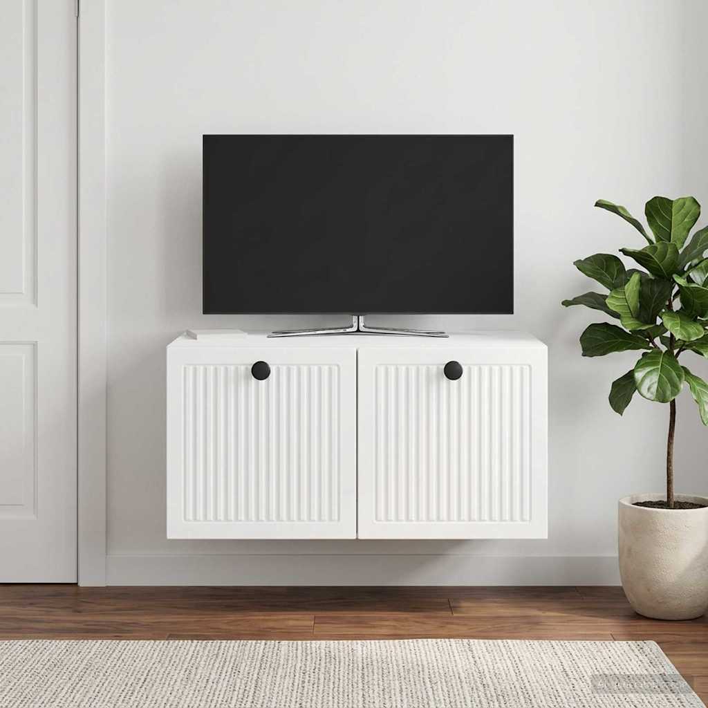 Nástěnná Tv Skříň Bílá S Vysokým Leskem 59,5 X 41 X 30 Cm