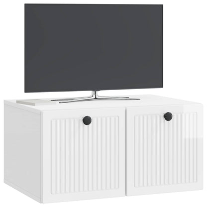 Nástěnná Tv Skříň Bílá S Vysokým Leskem 59,5 X 41 X 30 Cm