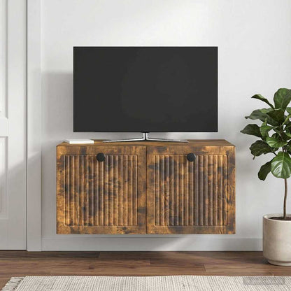 Nástěnná Tv Skříň Nástěnný Kouřový Dub 59,5 X 41 X 30 Cm