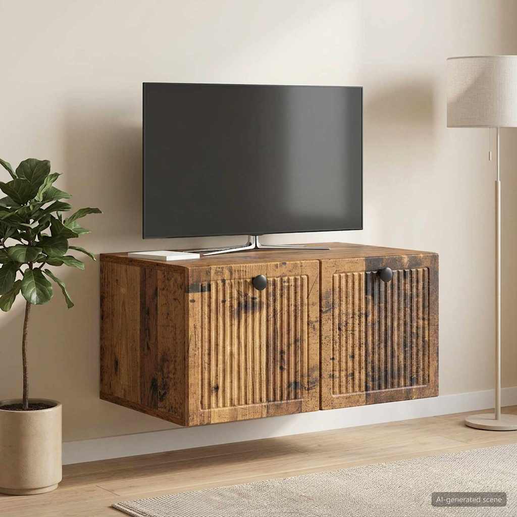 Nástěnná Tv Skříň Nástěnný Staré Dřevo 59,5 X 41 X 30 Cm