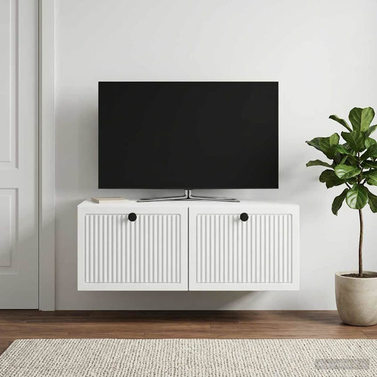 Nástěnná Tv Skříň Bílá 78,5 X 41 X 30 Cm Kompozitní Dřevo