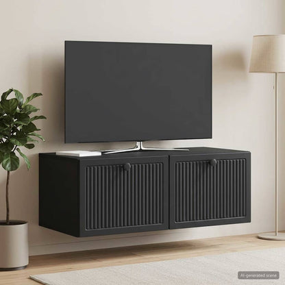 Nástěnná Tv Skříň Černá 78,5 X 41 X 30 Cm Kompozitní Dřevo
