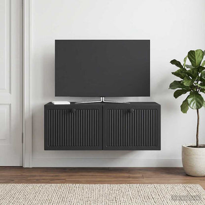 Nástěnná Tv Skříň Černá 78,5 X 41 X 30 Cm Kompozitní Dřevo