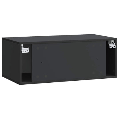 Nástěnná Tv Skříň Černá 78,5 X 41 X 30 Cm Kompozitní Dřevo
