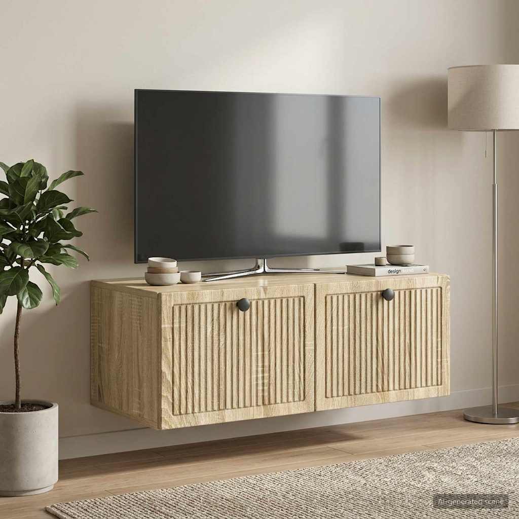 Nástěnná Tv Skříň Dub Sonoma 78,5 X 41 X 30 Cm Kompozitní Dřevo