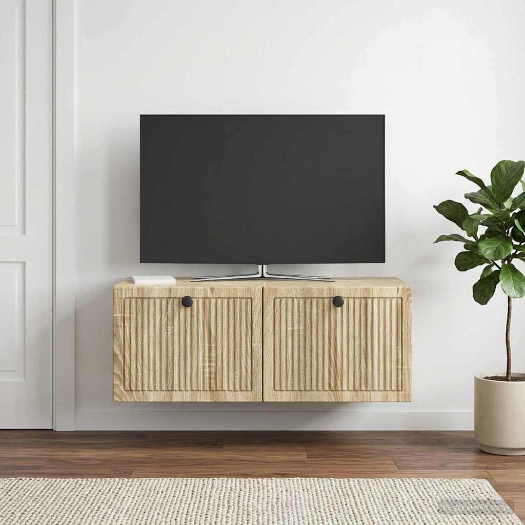 Nástěnná Tv Skříň Dub Sonoma 78,5 X 41 X 30 Cm Kompozitní Dřevo