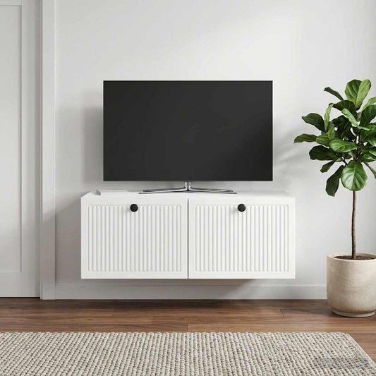 Nástěnná Tv Skříň Bílá S Vysokým Leskem 78,5 X 41 X 30 Cm