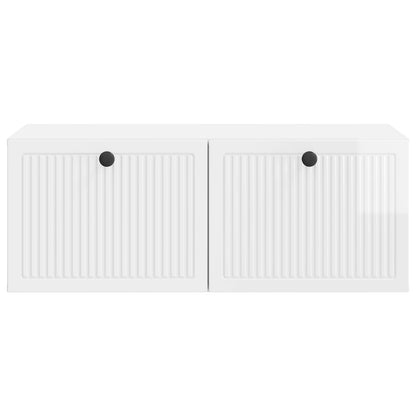 Nástěnná Tv Skříň Bílá S Vysokým Leskem 78,5 X 41 X 30 Cm