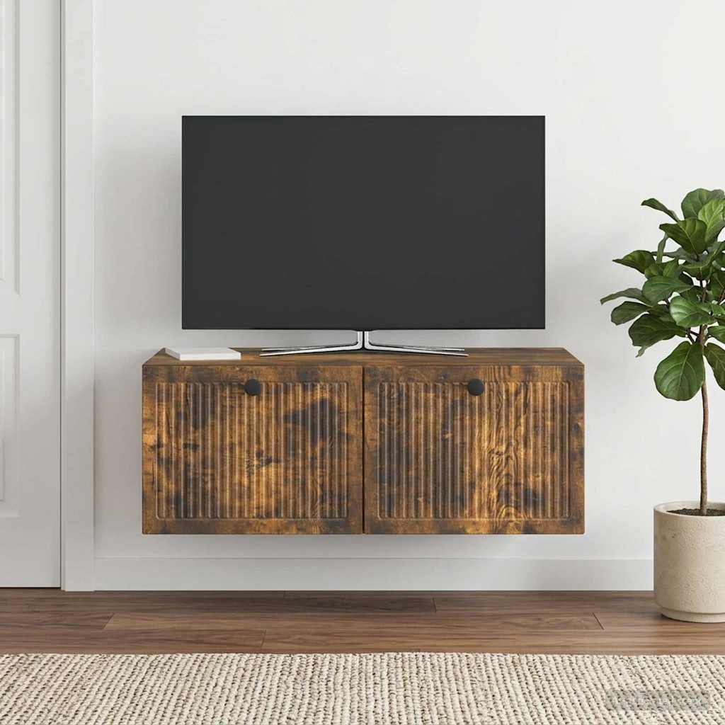 Nástěnná Tv Skříň Nástěnný Kouřový Dub 78,5 X 41 X 30 Cm