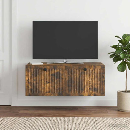 Nástěnná Tv Skříň Nástěnný Kouřový Dub 78,5 X 41 X 30 Cm