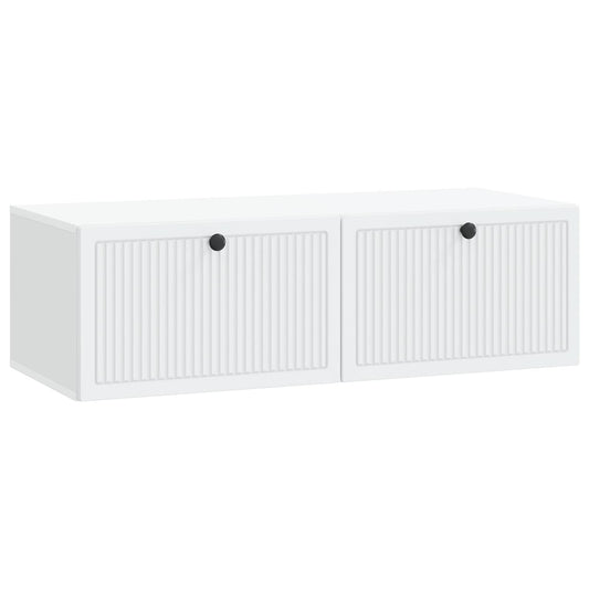 Nástěnná Tv Skříň Bílá 98 X 41 X 30 Cm Kompozitní Dřevo