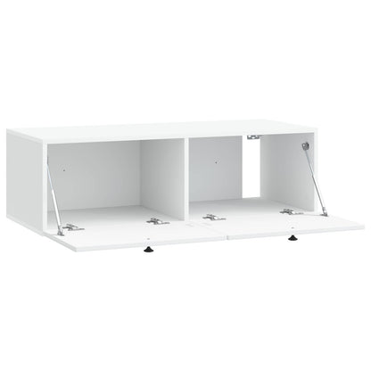Nástěnná Tv Skříň Bílá 98 X 41 X 30 Cm Kompozitní Dřevo