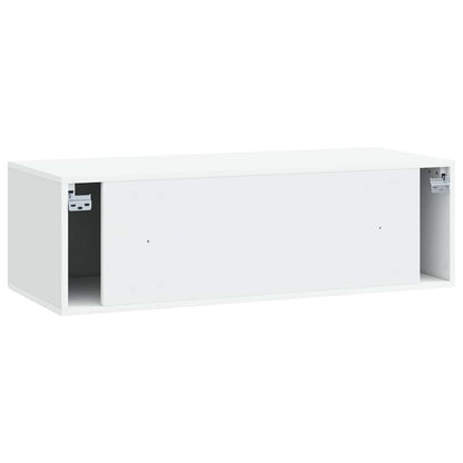 Nástěnná Tv Skříň Bílá 98 X 41 X 30 Cm Kompozitní Dřevo