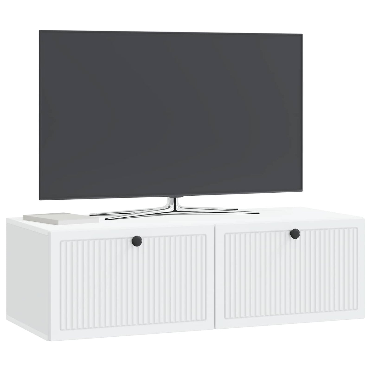 Nástěnná Tv Skříň Bílá 98 X 41 X 30 Cm Kompozitní Dřevo