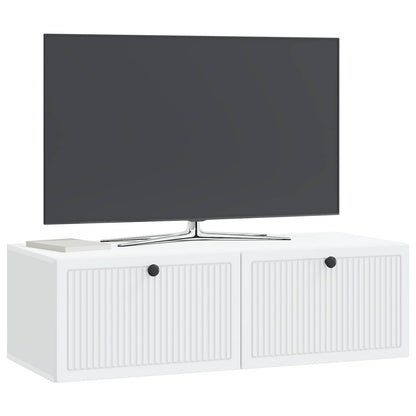 Nástěnná Tv Skříň Bílá 98 X 41 X 30 Cm Kompozitní Dřevo