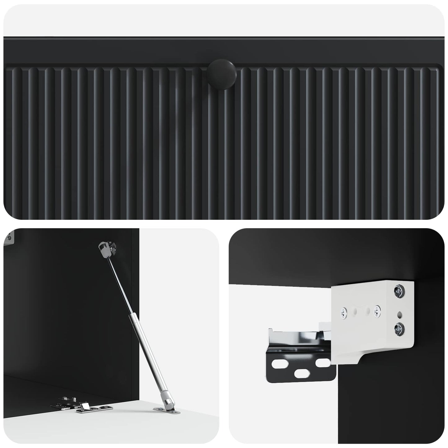 Nástěnná Tv Skříň Černá 98 X 41 X 30 Cm Kompozitní Dřevo