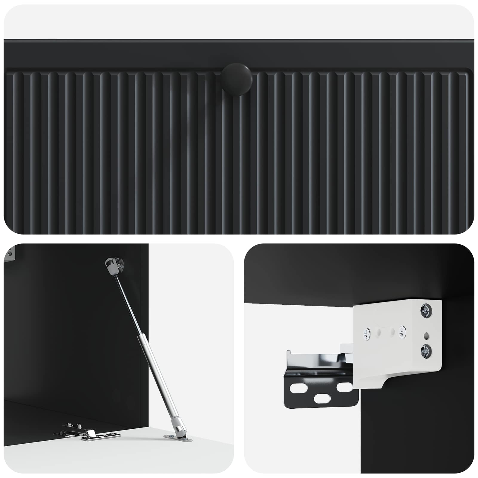 Nástěnná Tv Skříň Černá 98 X 41 X 30 Cm Kompozitní Dřevo