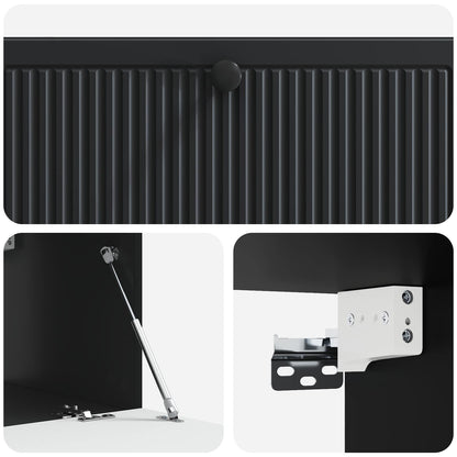 Nástěnná Tv Skříň Černá 98 X 41 X 30 Cm Kompozitní Dřevo