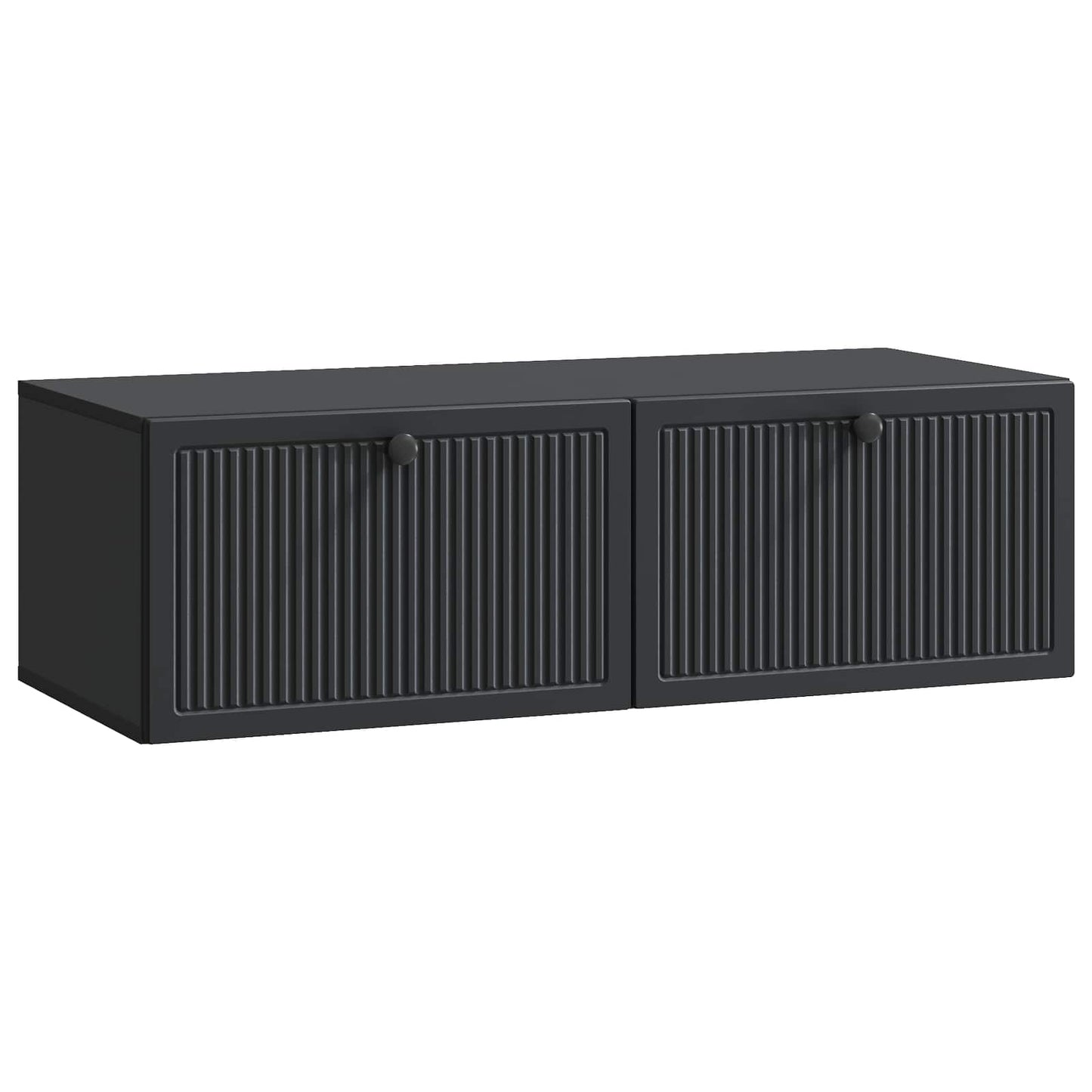 Nástěnná Tv Skříň Černá 98 X 41 X 30 Cm Kompozitní Dřevo