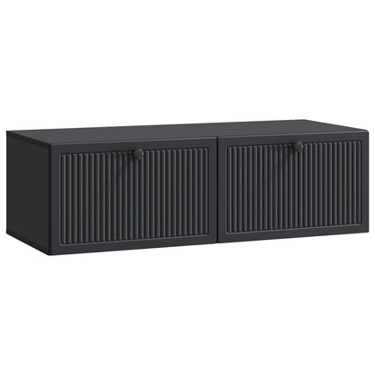 Nástěnná Tv Skříň Černá 98 X 41 X 30 Cm Kompozitní Dřevo