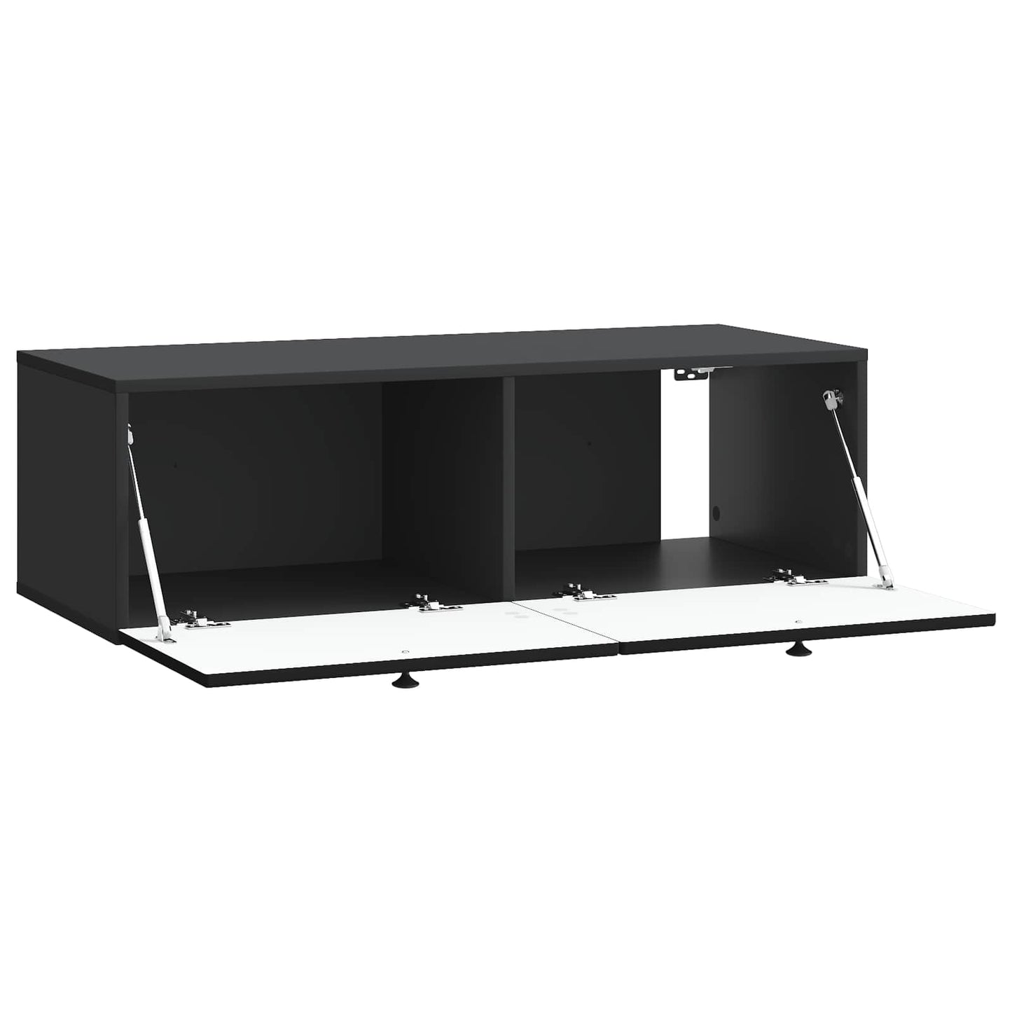 Nástěnná Tv Skříň Černá 98 X 41 X 30 Cm Kompozitní Dřevo