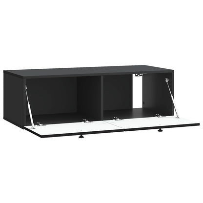 Nástěnná Tv Skříň Černá 98 X 41 X 30 Cm Kompozitní Dřevo