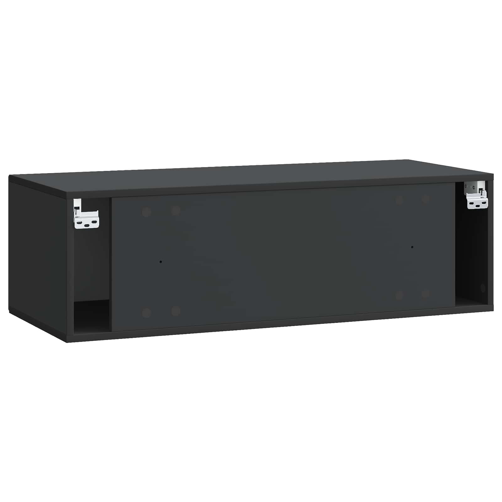Nástěnná Tv Skříň Černá 98 X 41 X 30 Cm Kompozitní Dřevo