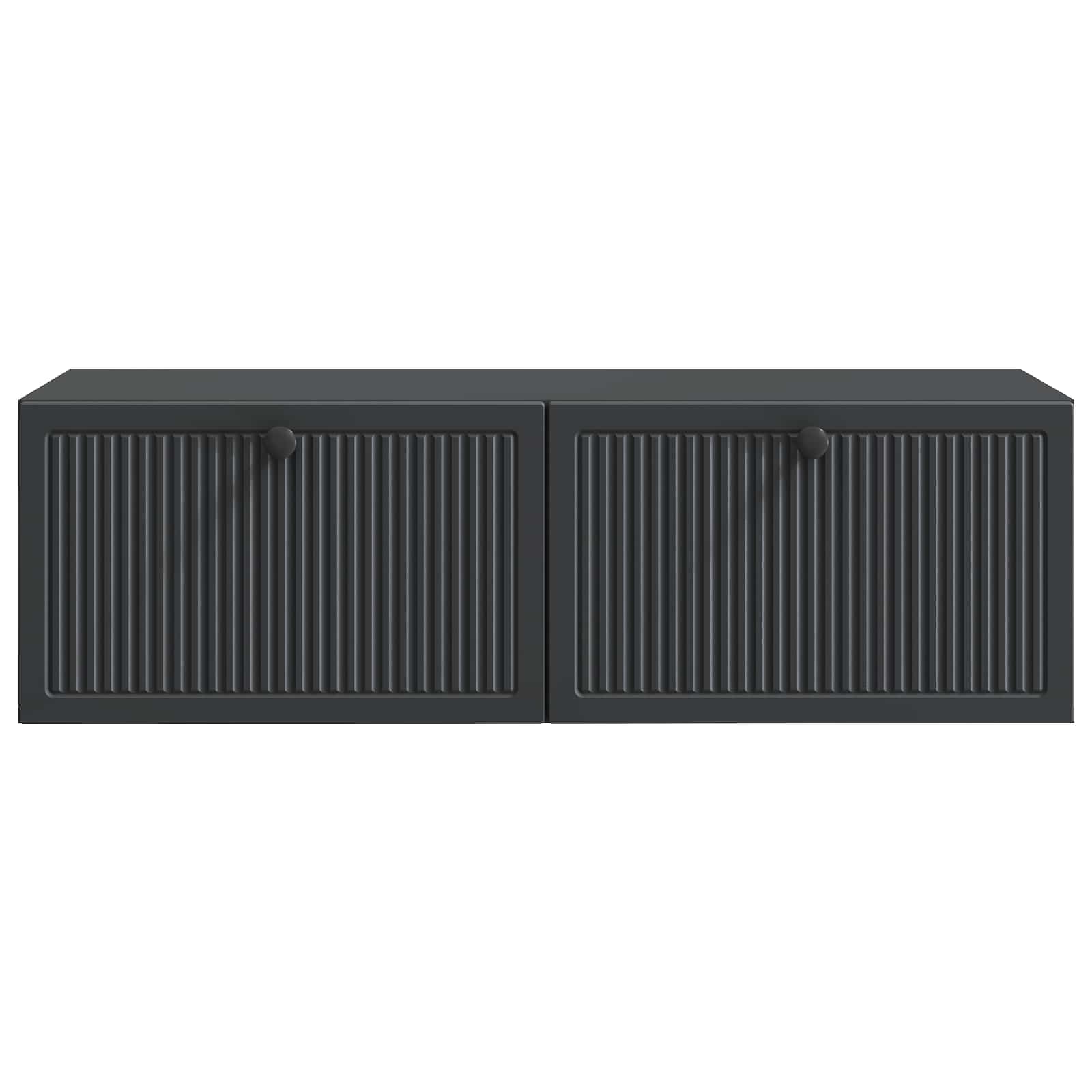Nástěnná Tv Skříň Černá 98 X 41 X 30 Cm Kompozitní Dřevo