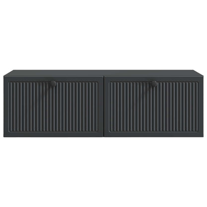 Nástěnná Tv Skříň Černá 98 X 41 X 30 Cm Kompozitní Dřevo