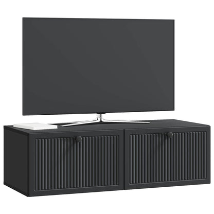 Nástěnná Tv Skříň Černá 98 X 41 X 30 Cm Kompozitní Dřevo