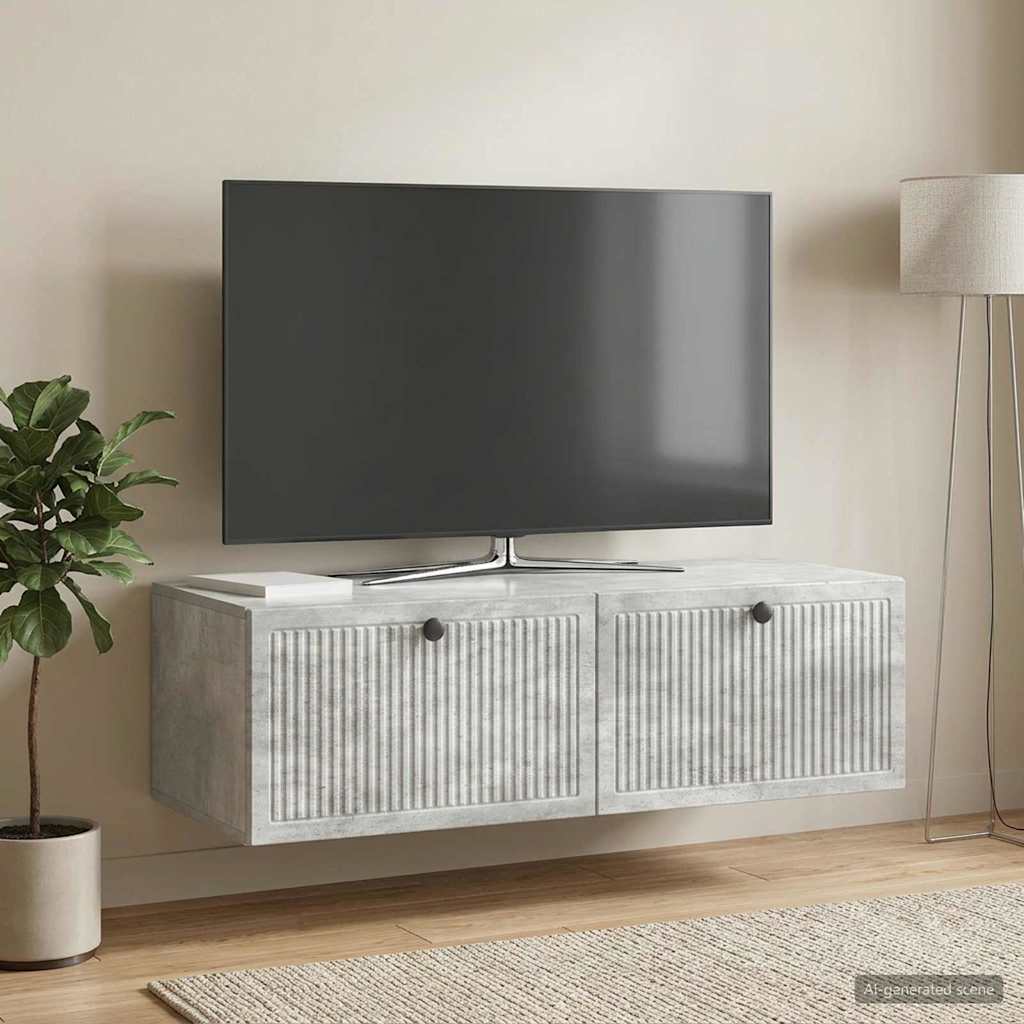 Nástěnná Tv Skříň Nástěnný Betonově Šedá 98 X 41 X 30 Cm