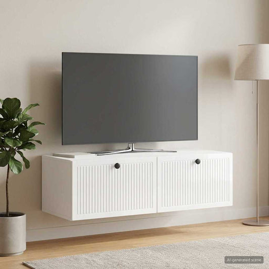 Nástěnná Tv Skříň Bílá S Vysokým Leskem 98 X 41 X 30 Cm