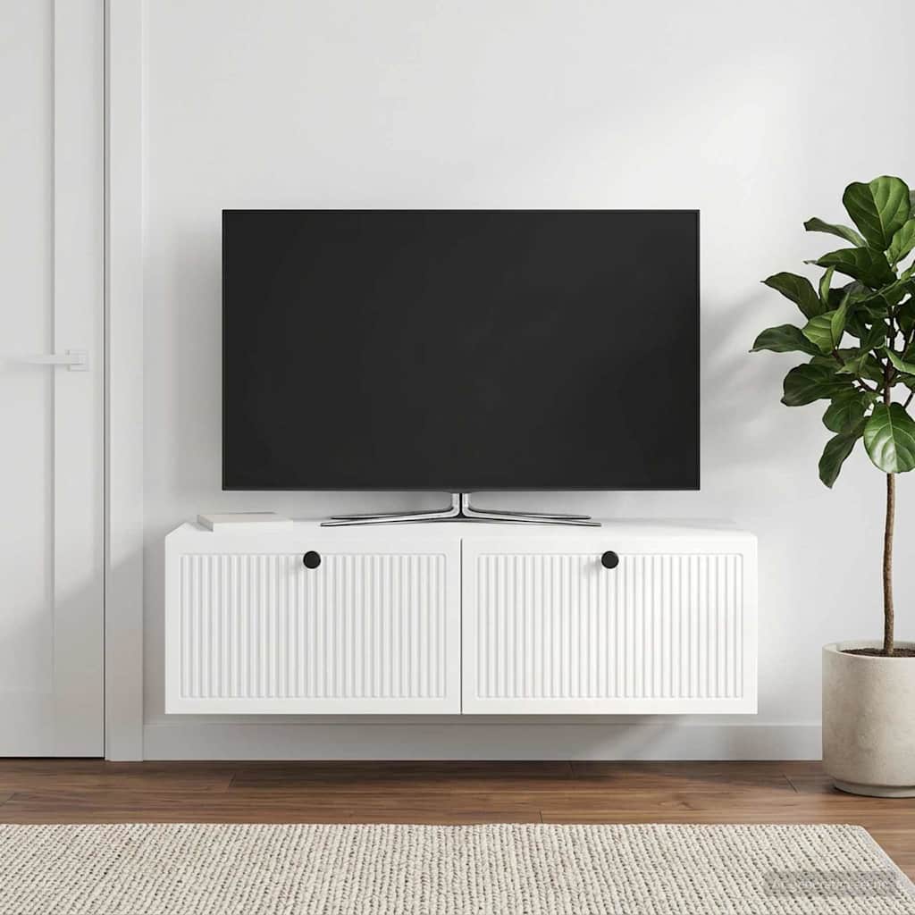 Nástěnná Tv Skříň Bílá S Vysokým Leskem 98 X 41 X 30 Cm