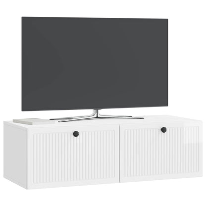 Nástěnná Tv Skříň Bílá S Vysokým Leskem 98 X 41 X 30 Cm