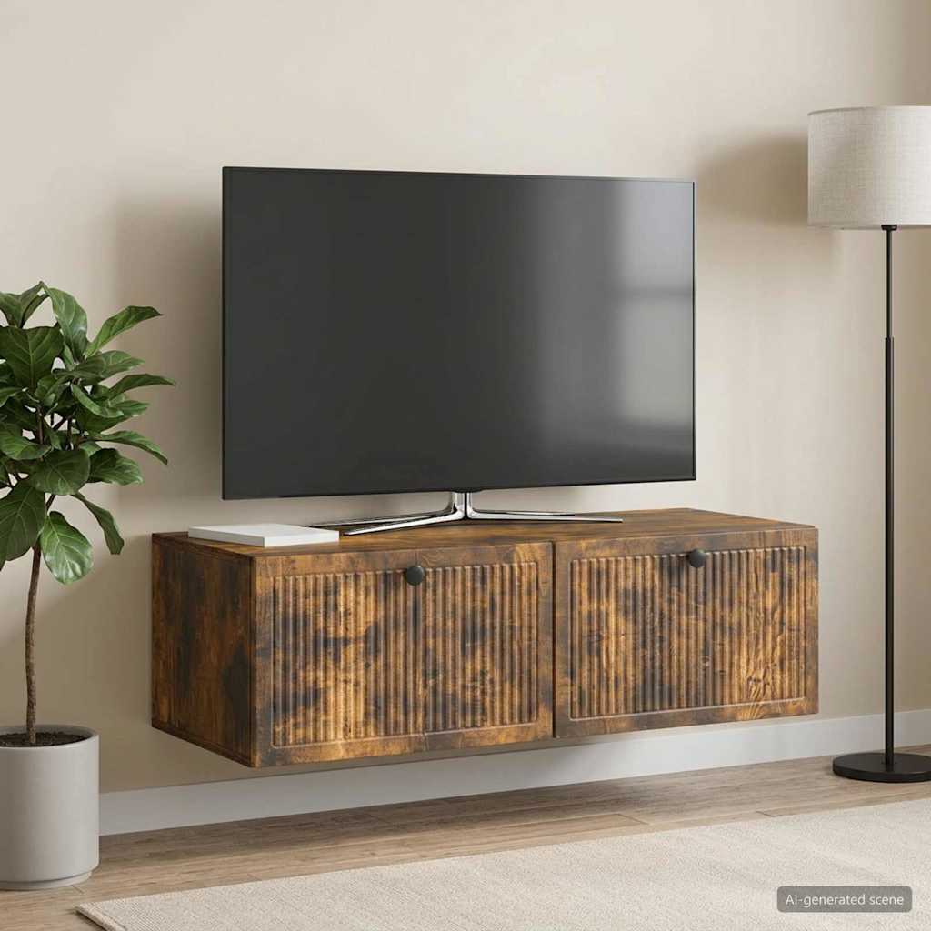 Nástěnná Tv Skříň Kouřový Dub 98 X 41 X 30 Cm Kompozitní Dřevo