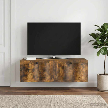 Nástěnná Tv Skříň Kouřový Dub 98 X 41 X 30 Cm Kompozitní Dřevo