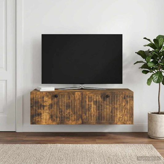 Nástěnná Tv Skříň Kouřový Dub 98 X 41 X 30 Cm Kompozitní Dřevo