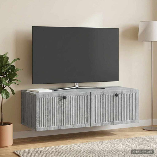Nástěnná Tv Skříň Šedá Sonoma 98 X 41 X 30 Cm Kompozitní Dřevo