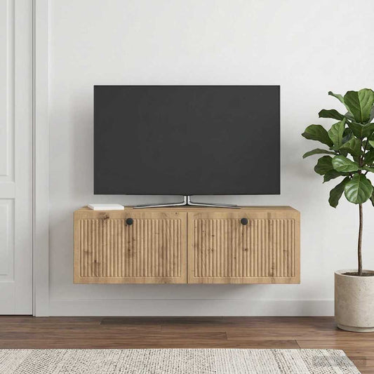 Nástěnná Tv Skříň 98 X 41 X 30 Cm Dub Artisan Kompozitní Dřevo