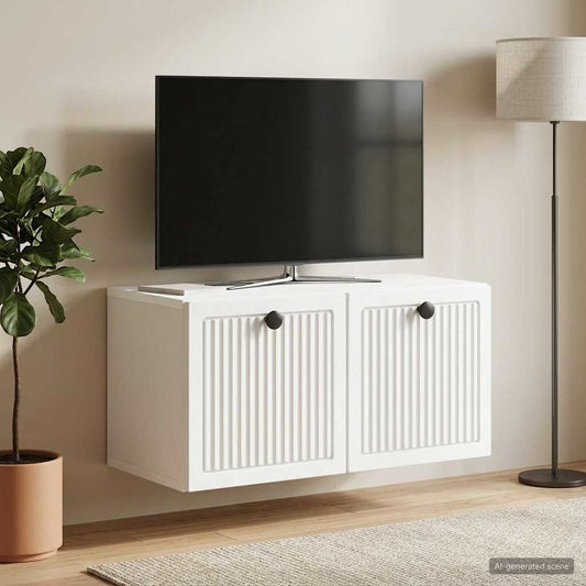 Nástěnná Tv Skříň Bílá 59,5 X 31 X 30 Cm Kompozitní Dřevo