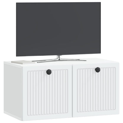 Nástěnná Tv Skříň Bílá 59,5 X 31 X 30 Cm Kompozitní Dřevo